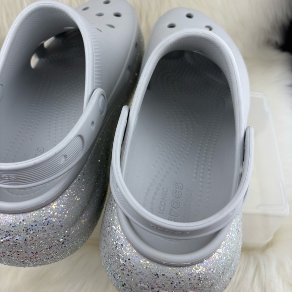 CROCS CLASSIC CRUSH GLITTER CLOG SHOES - Picture 4 of 7